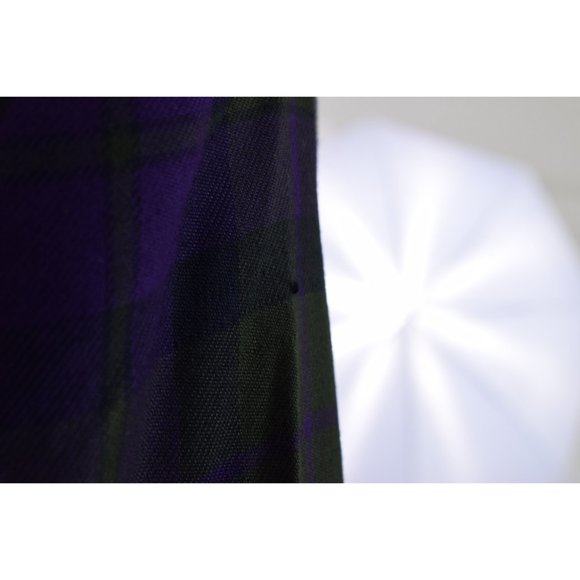 Vintage 90s Green and Purple Plaid Rayon Blazer by KASPER size 8 - Picture 9 of 10